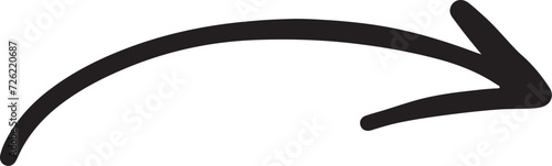 Long curved hand drawn arrow vector 