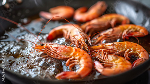 Fried red shrimps