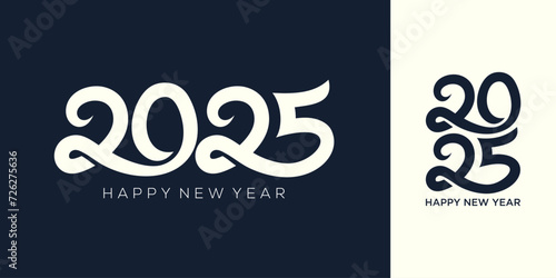 2025 Happy New Year design vector. trendy new year 2025 design template.