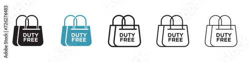 Duty Exemption Vector Icon Set. Airfield Customs Duty-Free vector symbol for UI design.