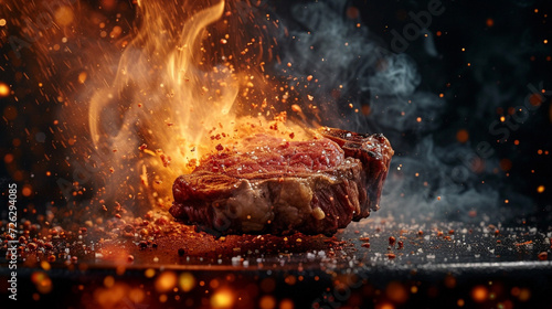 steak fire background