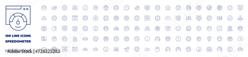 100 icons Speedometer collection. Thin line icon. Editable stroke. Speedometer icons for web and mobile app.