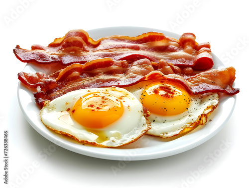 fried eggs with bacon and tomato