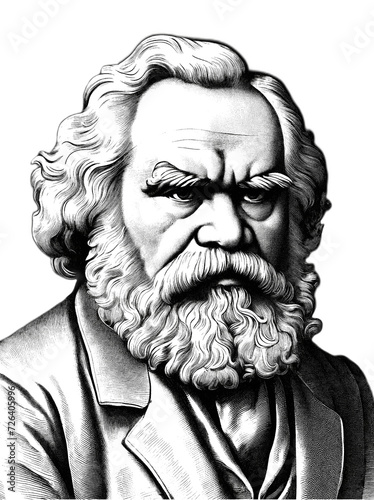 illustration Karl Marx, generative AI 