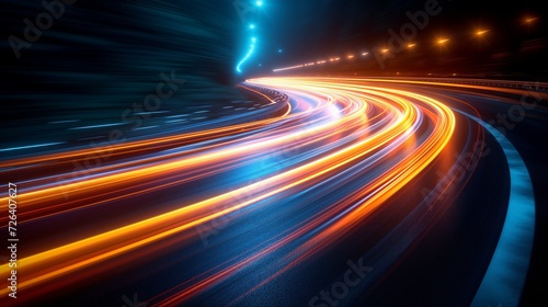 Illuminated Highway | A Nighttime Display of Speed, Light, Motion, Traffic, Road, Urban, and City Lights 