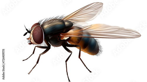 close-up photo of fly on transparent background