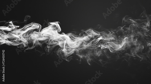A captivating black and white photograph capturing smoke swirling out of a cigarette. Ideal for illustrating concepts such as addiction, relaxation, stress, or solitude.