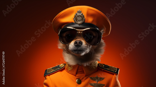 Stylized Portrait of a Sloth in a Military Uniform with Sunglasses