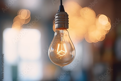 close-up of a lit-up filament in a clear light bulb