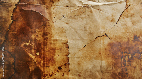 Old brown paper texture with stains . Generative Ai