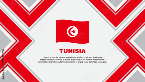 Tunisia Flag Abstract Background Design Template. Tunisia Independence Day Banner Wallpaper Vector Illustration. Tunisia Vector