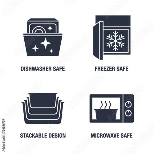Dishwasher, Freezer, Microwave safe and Stackable