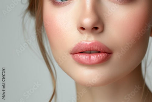 injections of lip filler to achieve bigger lips. Generative Ai.