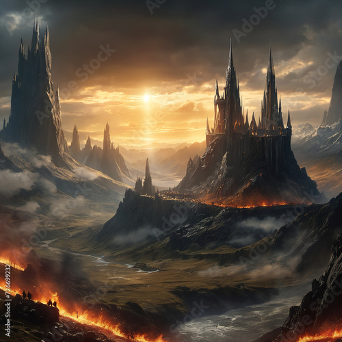 View of mordor inspired of lord of the rings