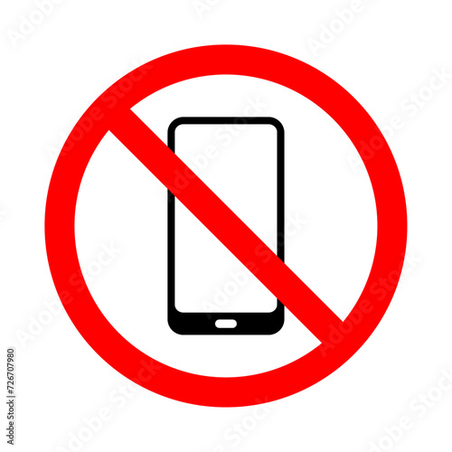 Mobile phone prohibited icon vector image on white background. Warning sign no phone. No phone calls sign. Vector illustration.