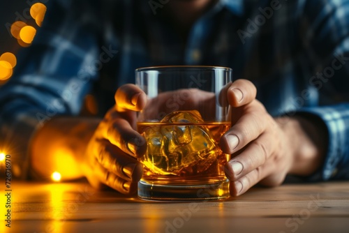 Devoted To Sobriety: Man's Firm Rejection Of Alcohol Captured In A Perfectly Symmetrical Photo With Centered Composition