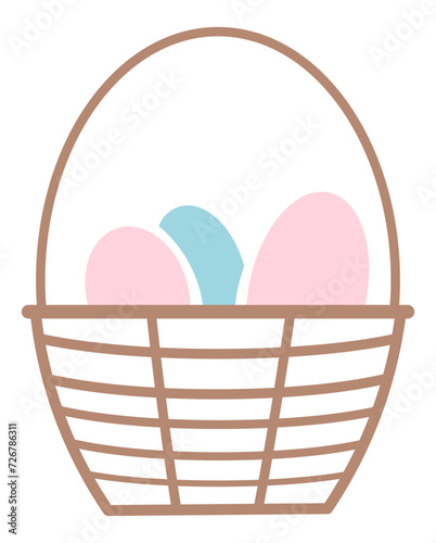 Koszyk wielkanocny z jajkami rysunek