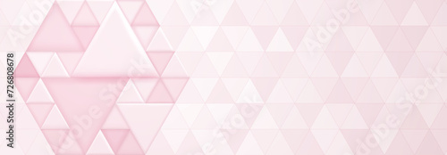 Abstract background with pattern of small triangles and several large triangular shapes in pink colors
