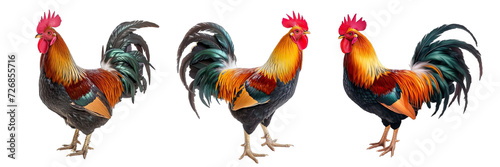 Collection of PNG. Rooster isolated on a transparent background.