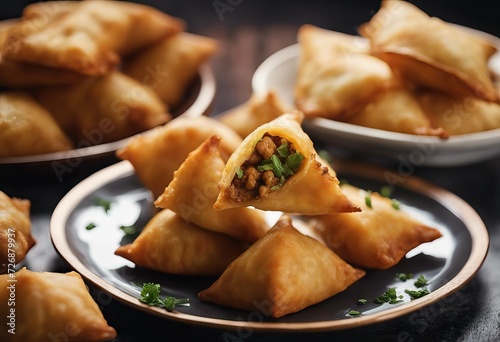 snacks pakora pakistani samosa plate indian