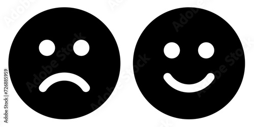 vector of likes and dislikes icons, happy and sad face icons