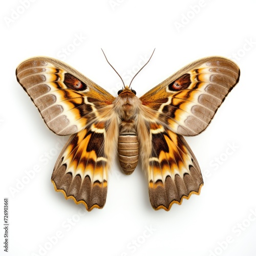 Photo of moth isolated on white background