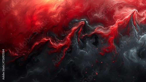 Abstrakte Schmelze: Rot durchzogen im dunklen Grund