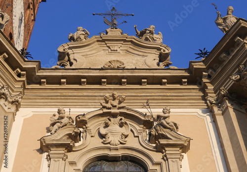 San Martino basilic in Treviglio scultures and details, Lombardy, Italy