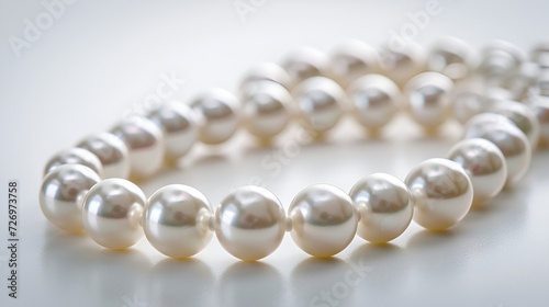 Pearl necklace isolated on white background. Generative AI