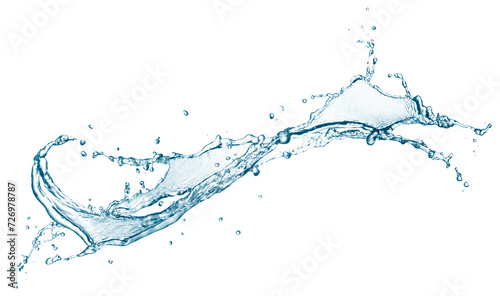 Blue water splash isolated