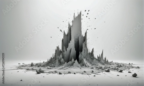 Apocalyptic surrealisitc Wasteland: Abstract Concept Illustration of a Doomsday Future