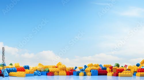 Lego background with copy space. Generative AI