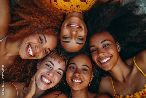 Group of laughing African American young women.