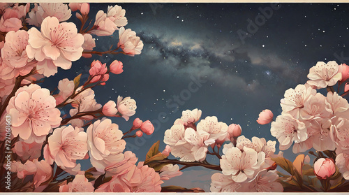 桜の蕾とお天の川