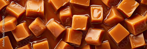 background of caramel toffee cubes