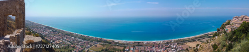 View of the Thyrrenean coast from Fiumefreddo Bruzio, Italy
