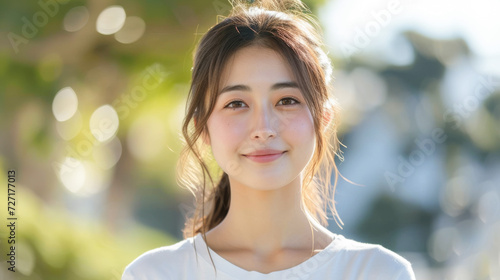 笑顔の日本人女性