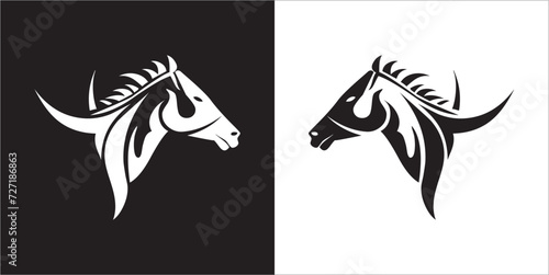 Illustration vector graphics of head horse icon