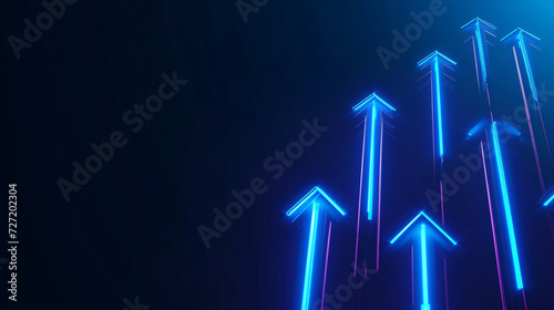 Fintech upward arrow chart background, stock stock market finance economic growth trend concept illustration