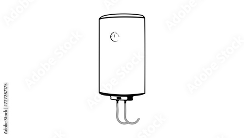 water heater, black isolated silhouette