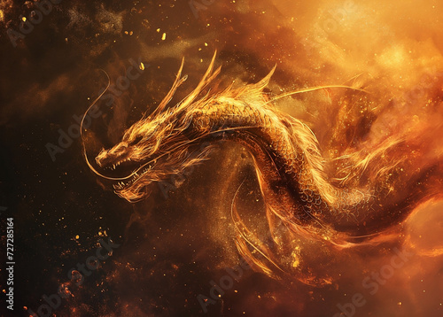 Chinese folklore Dragon Background. Dragon is the symbol of the new year of wellbeing and prosperity