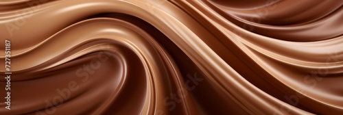 texture of chocolate or liquid caramel close-up, banner with space for text sweets. concept, caramel, cream, liquid, spirals, background, sugar, dessert