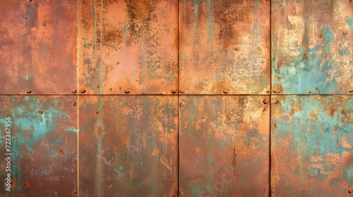 Texture of copper metal with stains