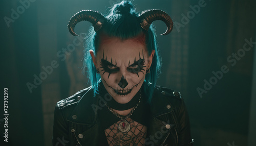 punk demon makeup