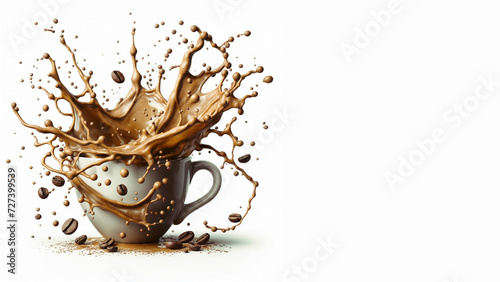 coffee and chocolate splash isolated on white background