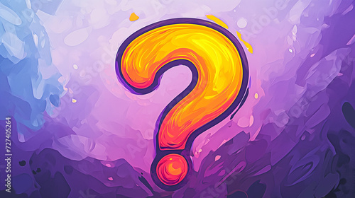 Painting of a Question Mark on a Purple Background