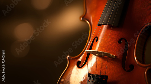 harmony of musical instruments, focusing on the elegant curves of a violin 