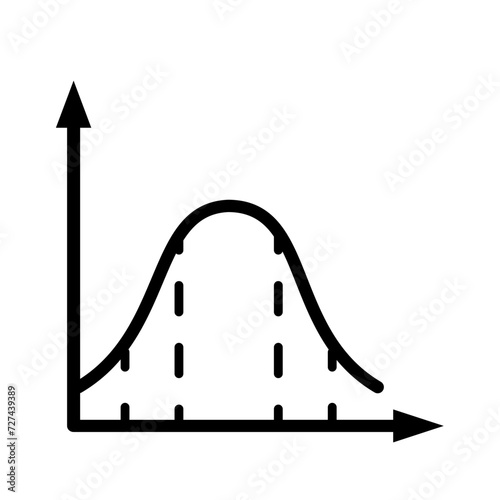 Gauss curve, normal probability distribution, graph - vector icon 