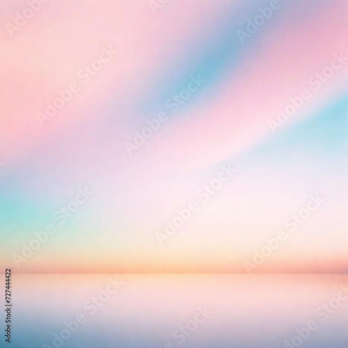 Paisaje de Amanecer, cielo en tonos rosa suave degradados y un lago rosado que refleja el cielo matutino.