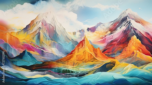 an abstract mountainous landscape
